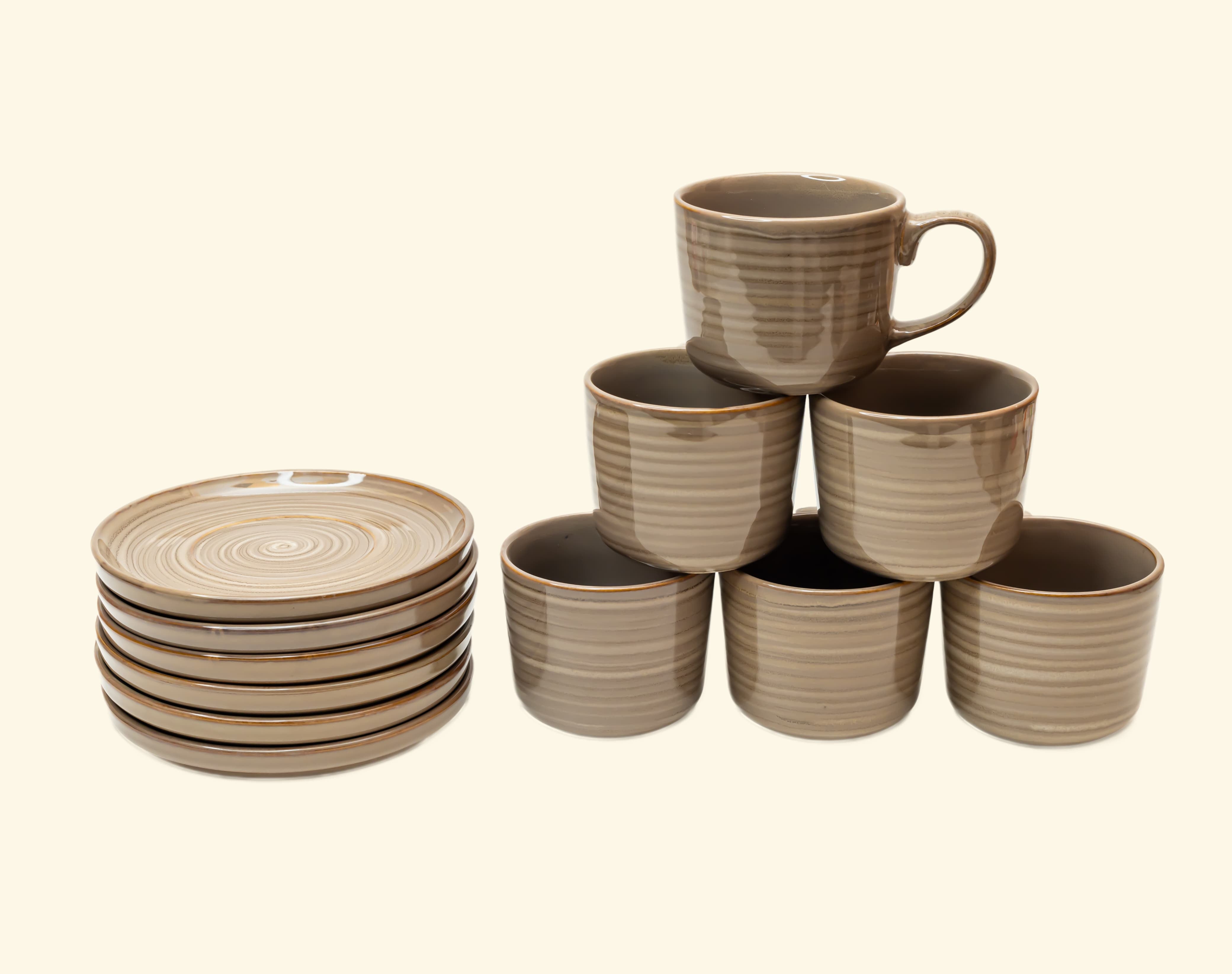 Ceramic Cup & Saucer (Set Of 6+6)