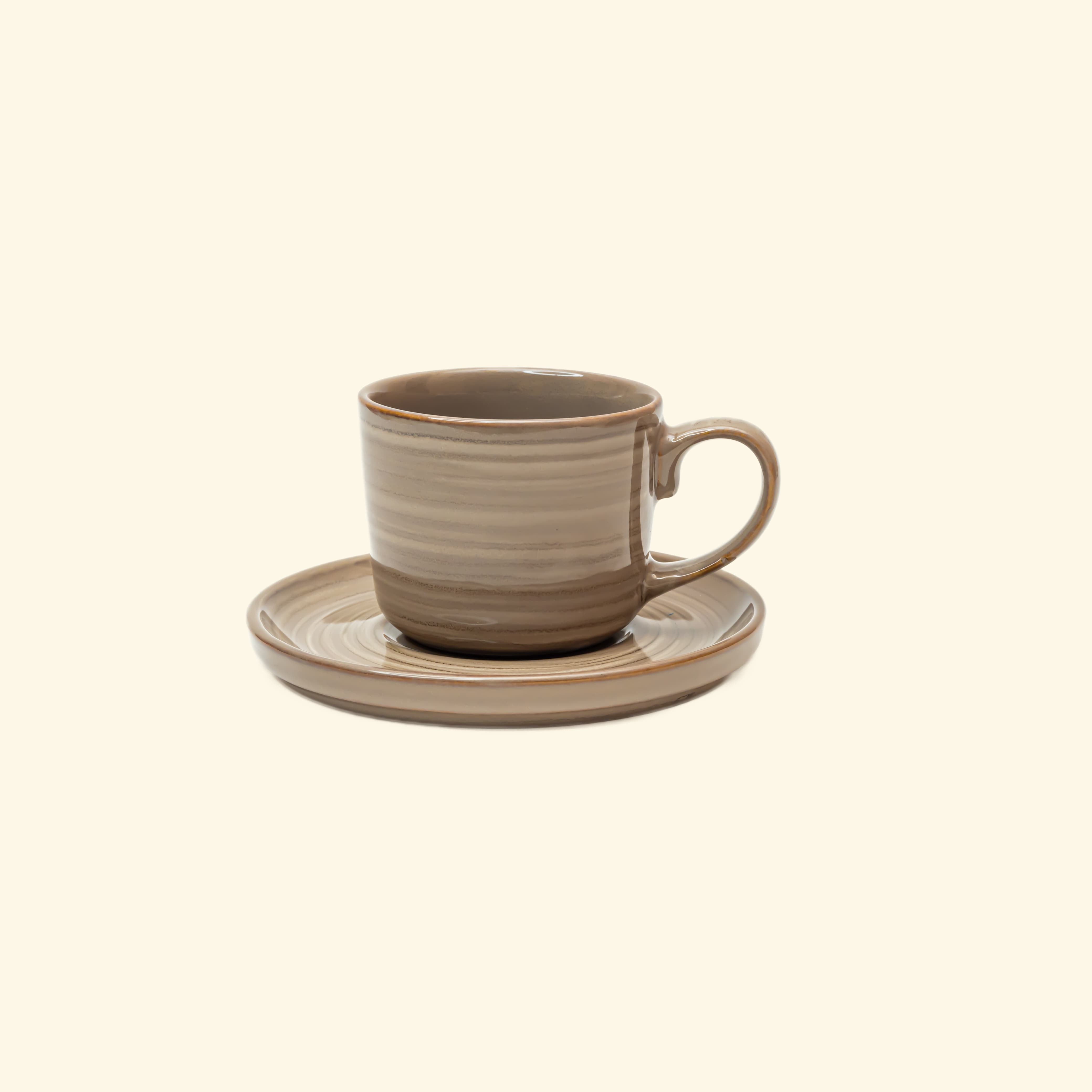 Ceramic Cup & Saucer (Set Of 6+6)