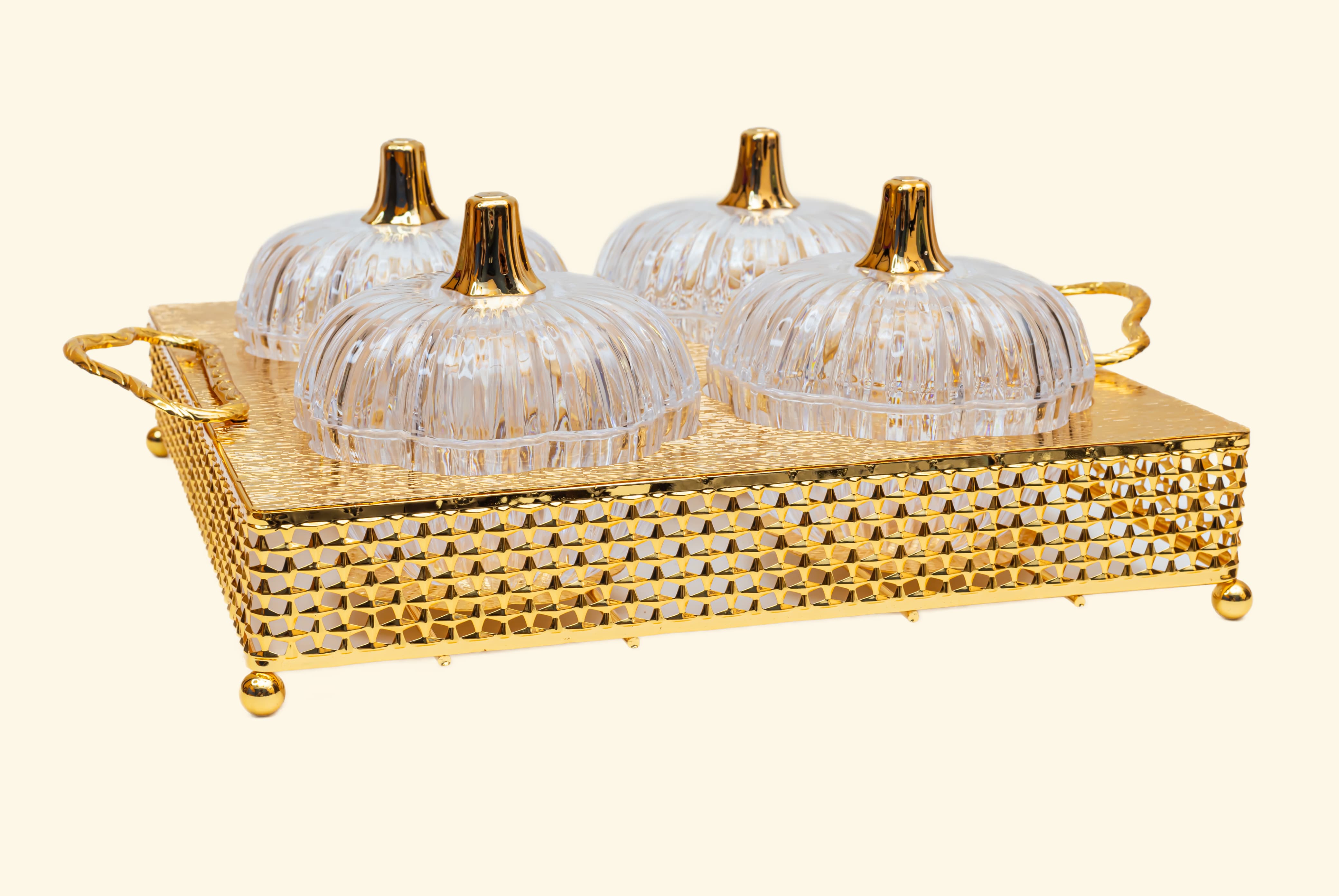 Golden Metal Dry fruit tray