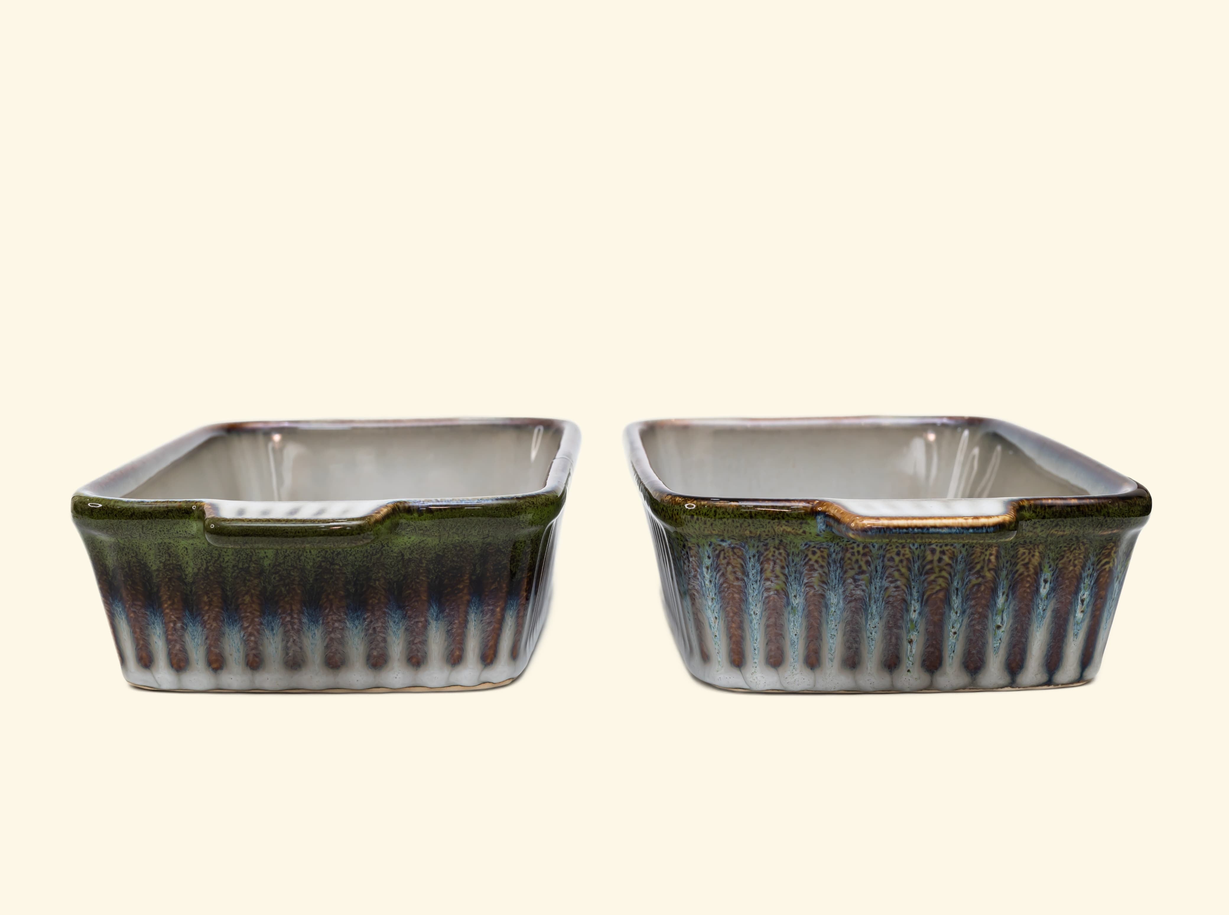 Set of 2 Rectangular ceramic Dish