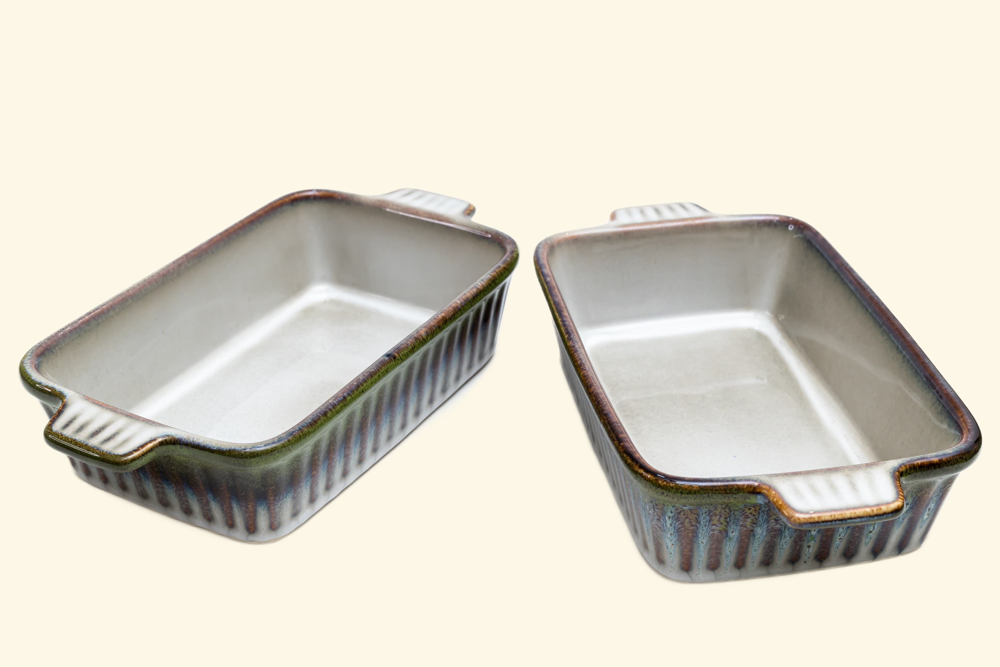 Set of 2 Rectangular ceramic Dish